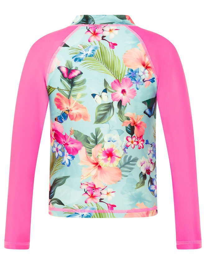 Fergie Floral Sunsafe Top with Recycled Polyester, Blue (TURQUOISE), large