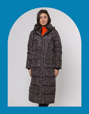 Rino and Pelle Leopard Print Coat, Brown (BROWN), large