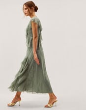 Alda Ruffle Lace Maxi Dress, Green (SAGE), large
