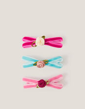 3-Pack Rose Bow Hair Clips, , large