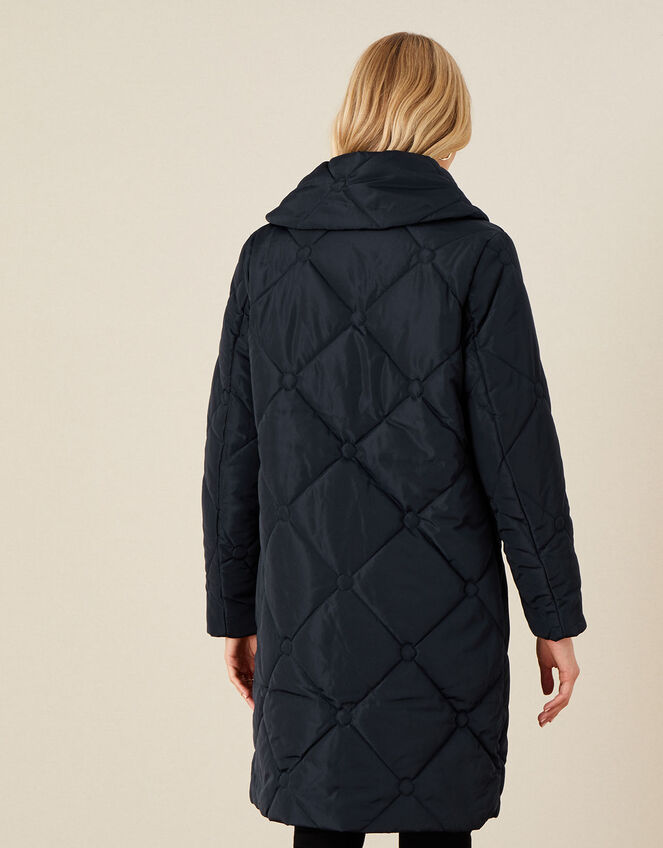 Terry Diamond Padded Coat, Blue (NAVY), large