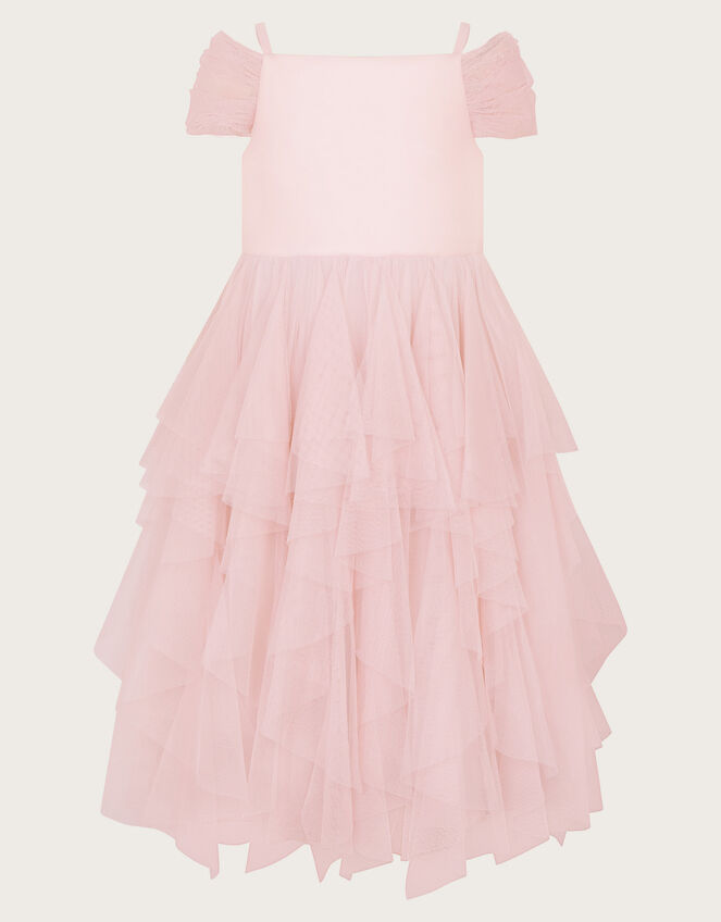 Scarlett Bardot Tulle Ruffle Dress, Pink (PINK), large