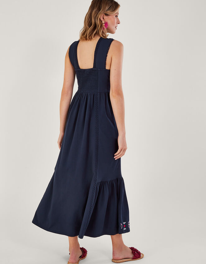 Embroidered Jersey Sundress, Blue (NAVY), large