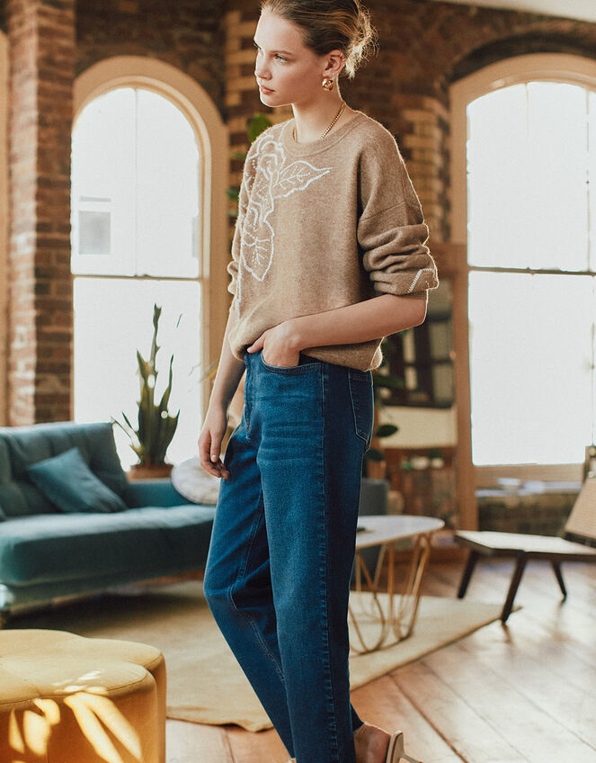 Floral Cornelli Jumper , Brown (MOCHA), large