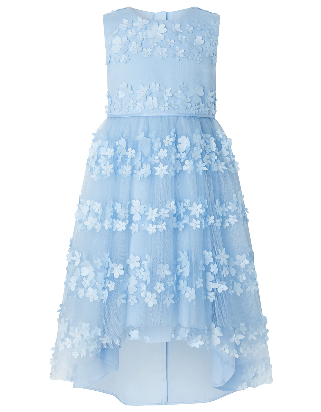 Pretty Petal High Low Occasion Dress Blue
