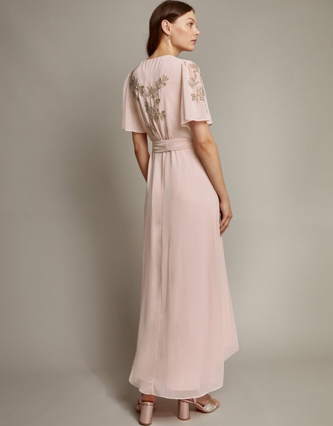Sarah Embellished Wrap Dress , Pink (BLUSH), large
