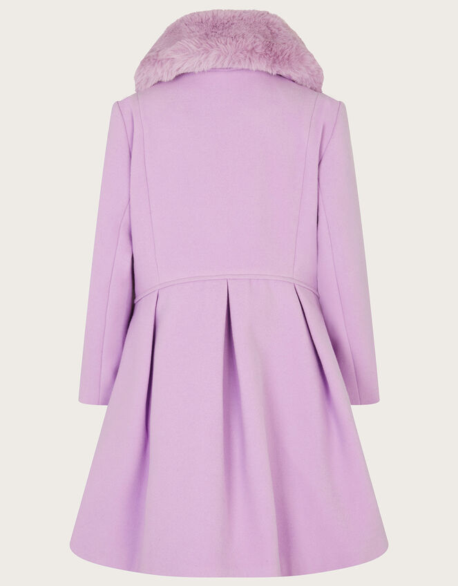 Double Breasted Skirted Smart Coat, Purple (LILAC), large