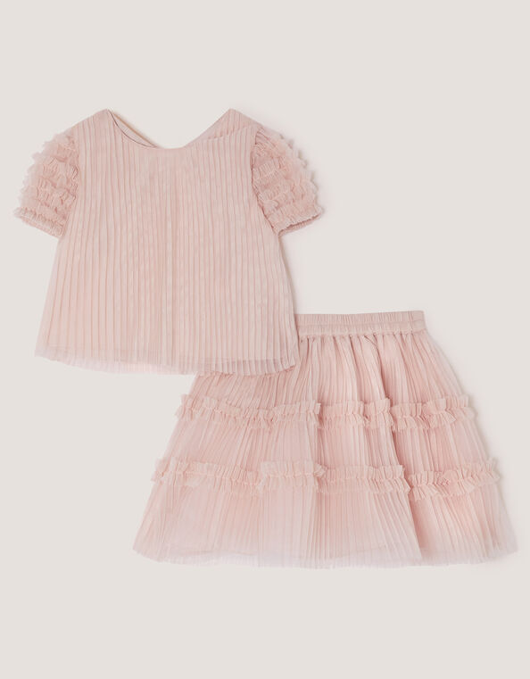 Baby Ruffle Pleated Top & Skirt Set, Pink (PINK), large