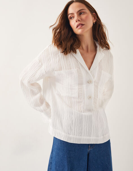 Tilda Textured Shirt, White (WHITE), large