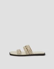 Macy Diamante Strap Slide Sandals, Cream (CREAM), large