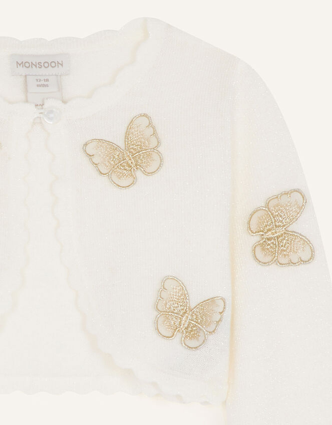 Baby Butterfly Cardigan, Ivory (IVORY), large