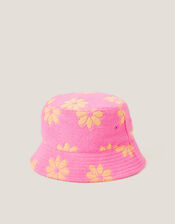 Floral Print Terry Bucket Hat, Multi (MULTI), large