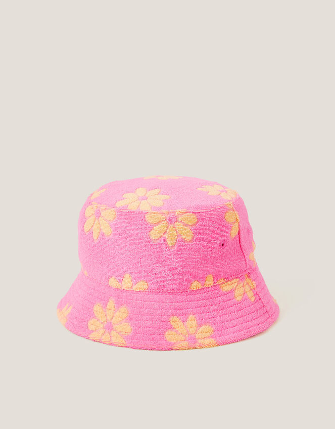 Floral Print Terry Bucket Hat, Multi (MULTI), large