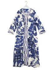 One Hundred Stars Giant Willow Print Maxi Dress, Blue (BLUE), large