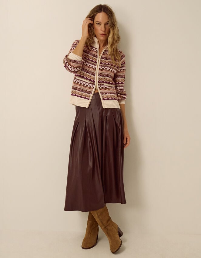 Fie Fair Isle Cardigan, Ivory (IVORY), large