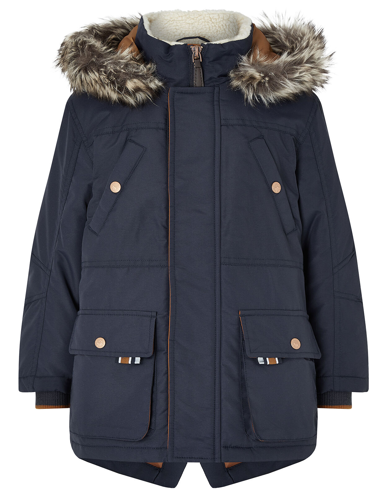 Boys navy parka top