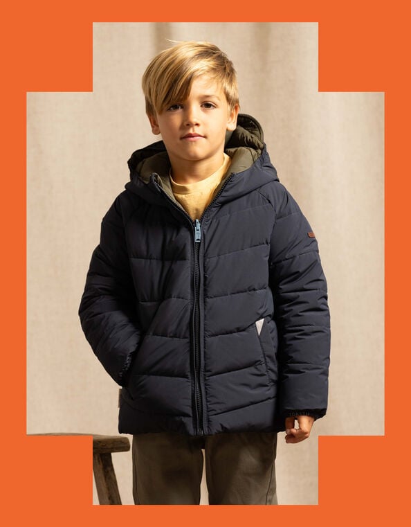 T&ouml;astie Reversible Water Repellent Puffer Jacket, Blue (NAVY), large