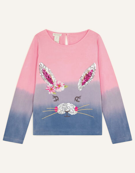 Ombre Bunny Sequin Long Sleeve Top Pink, Pink (PINK), large