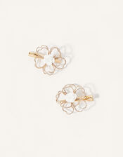 Wire Flower Rose Hair Clip Twinset, , large
