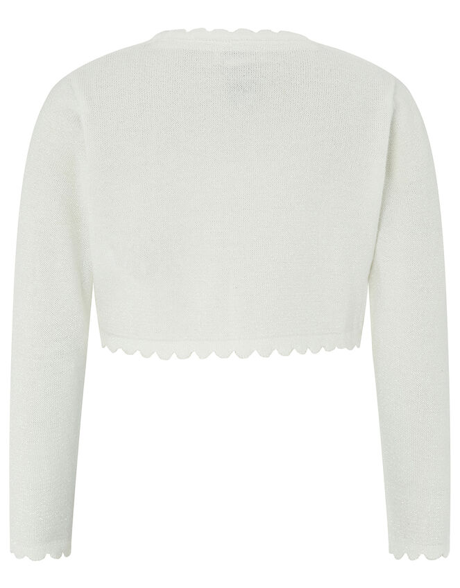 Baby Niamh Sparkle Knit Cardigan, Ivory (IVORY), large
