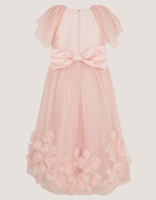 Eden Appliqu&eacute; Rose Tulle Dress, Pink (DUSKY PINK), large