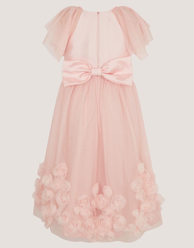 Eden Appliqu&eacute; Rose Tulle Dress, Pink (DUSKY PINK), large