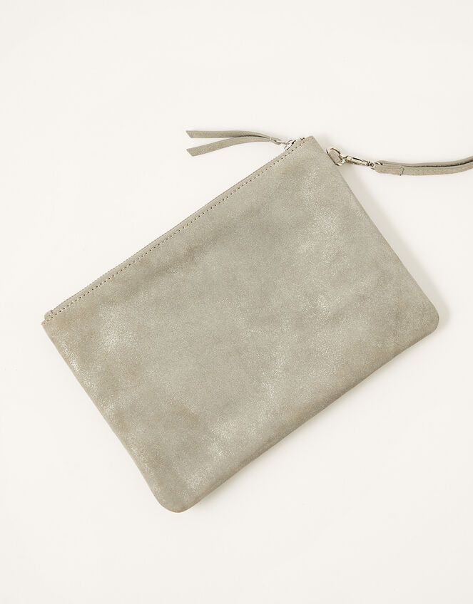 Quilted Suede Clutch Bag, , large