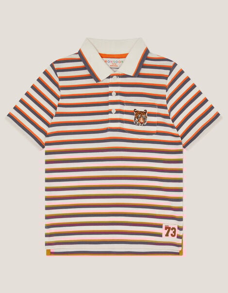 Tiger Stripe Polo Shirt, Multi (MULTI), large