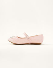 Diamante Ballerina Flats, Pink (PINK), large