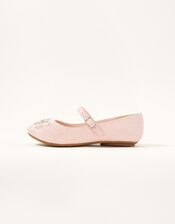 Diamante Ballerina Flats, Pink (PINK), large
