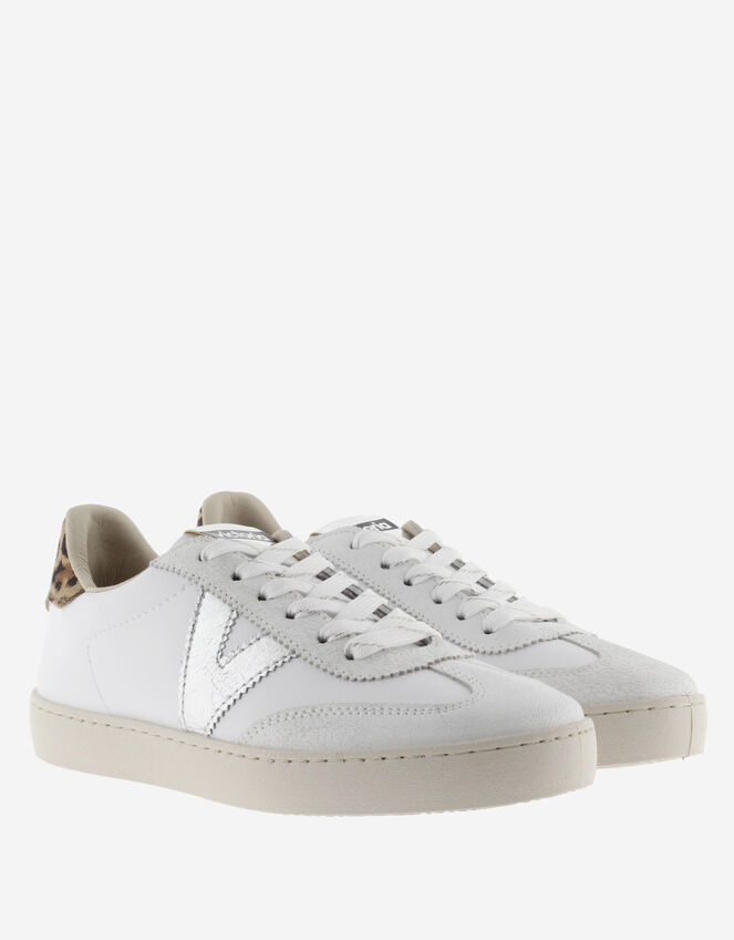 Victoria Berlin Leopard Print Trainers, Silver (SILVER), large