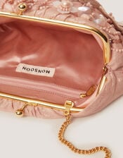 Floral Embellished Clutch Bag, , large