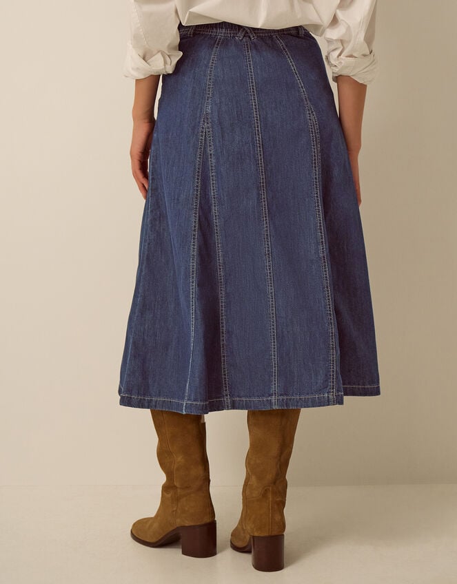 Harper Godet Midi Skirt , Blue (INDIGO), large