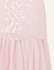 Betsy Sequin Scallop Dress, Pink (PINK), large