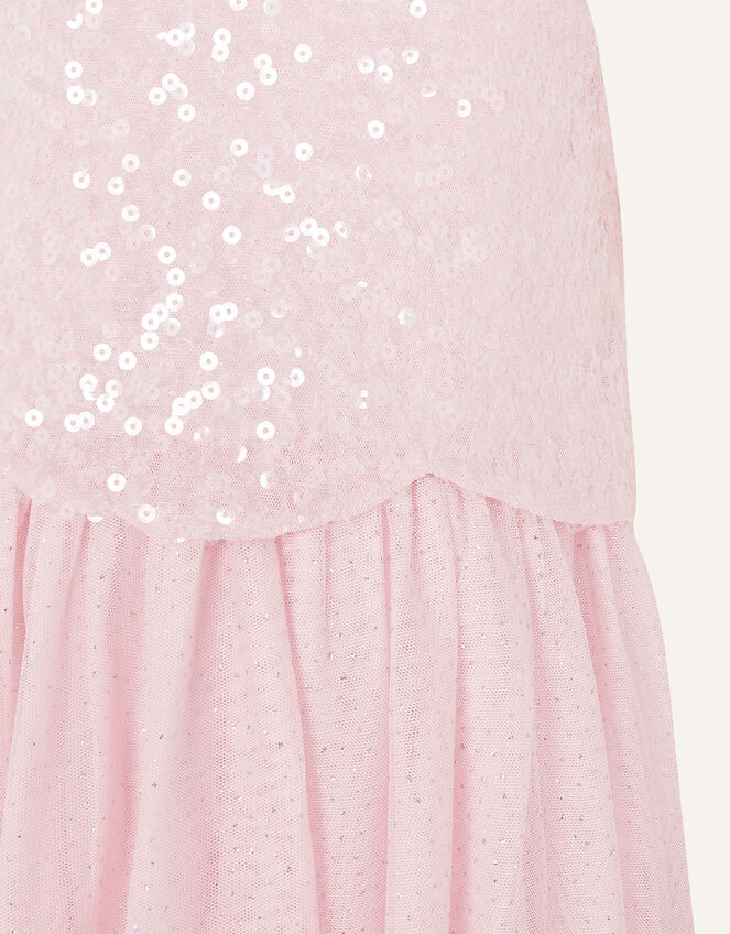 Betsy Sequin Scallop Dress, Pink (PINK), large