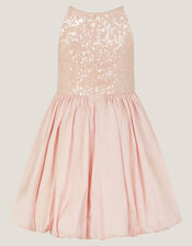 Sequin Bubble Hem Party Dress, Pink (PALE PINK), large