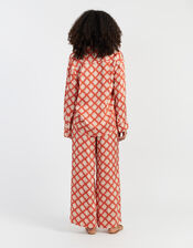 Chinti & Parker Sun Print Wide Leg Trousers, RED BRICK, large
