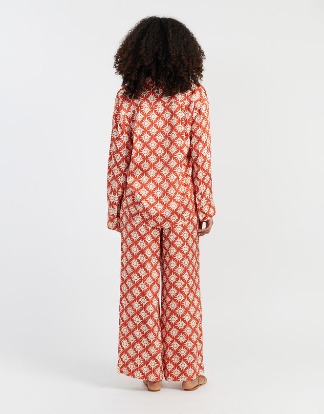 Chinti & Parker Sun Print Wide Leg Trousers, RED BRICK, large