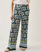 Nikita Floral Jersey Wide Leg Pants, Black (BLACK), large