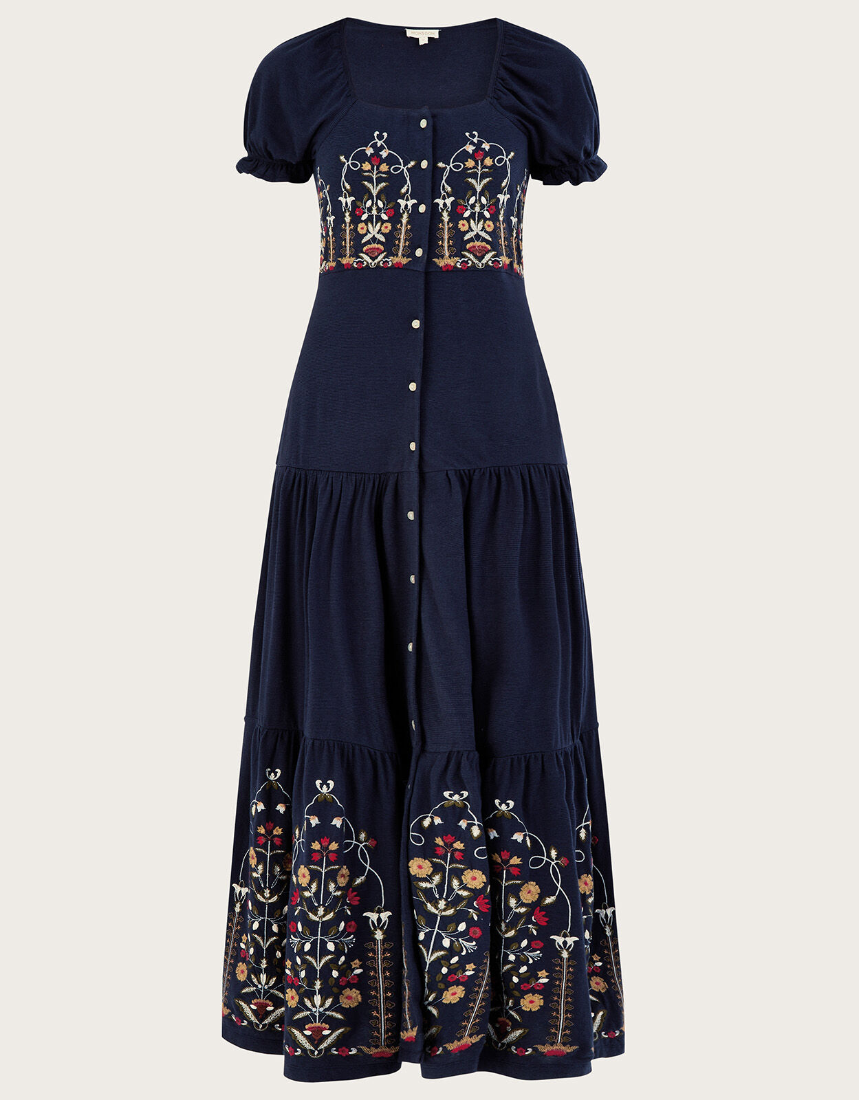 Embellished Jersey Dress with Sustainable Cotton Blue