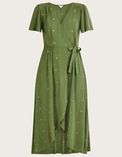 Embroidered Ditsy Dot Dress in LENZING™ ECOVERO™ , Green (KHAKI), large