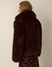 Monsoon x Queens of Archive Betty Short Faux Fur Coat​, Brown (BROWN), large