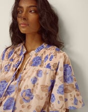 Lori Floral Bubble Hem Blouse, Ivory (IVORY), large