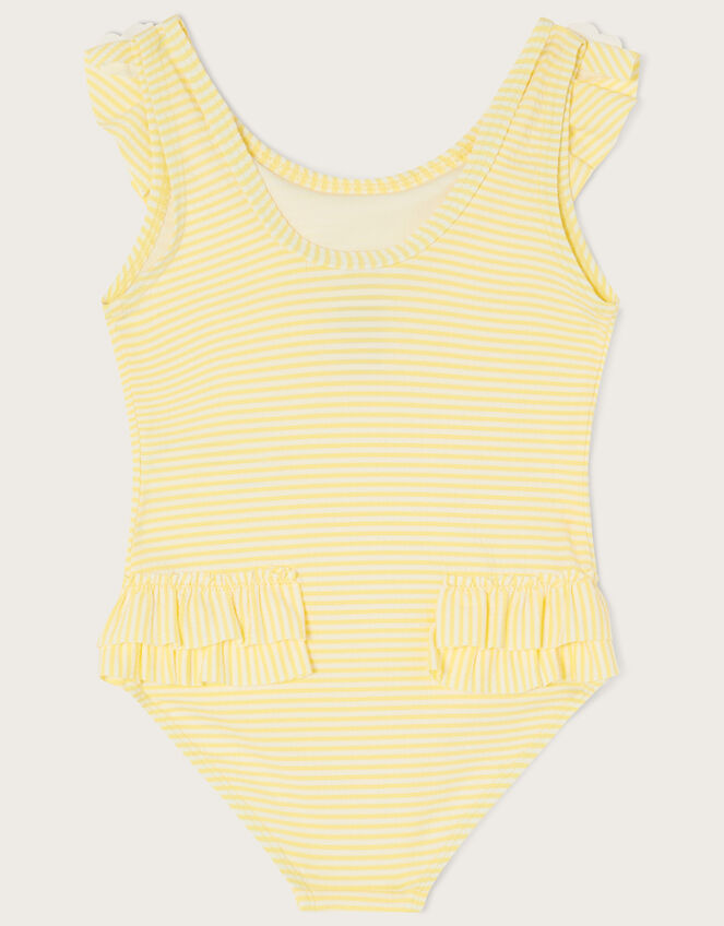 Baby Seersucker Ruffle Swimsuit, Yellow (YELLOW), large