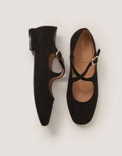 Dana Faux Suede Mary Jane Ballet Flats, Black (BLACK), large