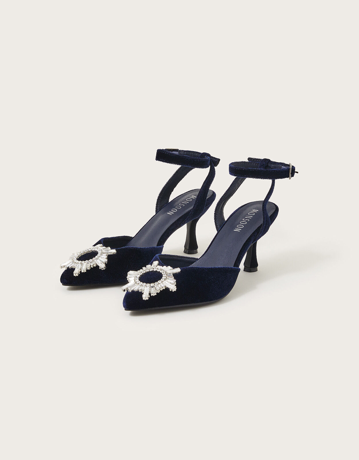 Brooch Kitten Heels Blue Occasion Shoes Monsoon Global