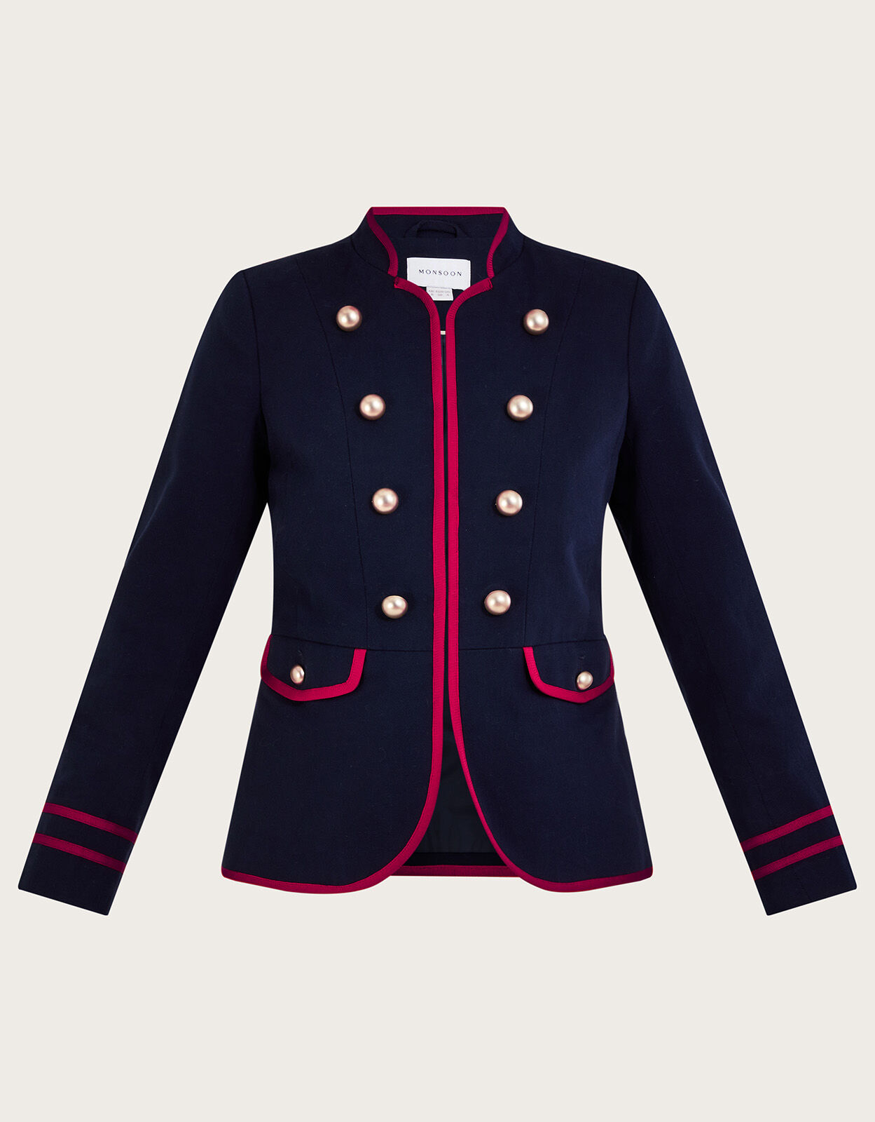 Ladies navy military style jacket clearance