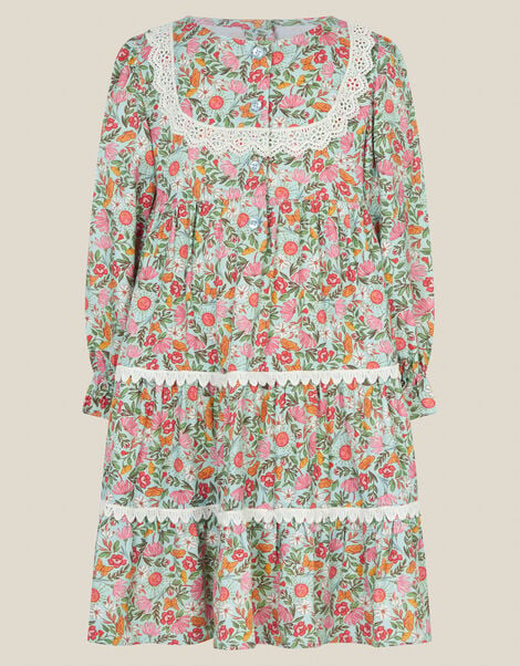 Solstice Print Tiered Dress, Green (GREEN), large