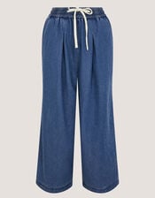 Rhea Tie Front Denim Pants, Blue (LIGHT AUTHENTIC), large