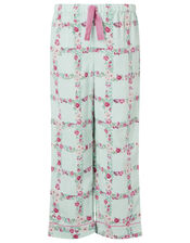 Owl Jersey and Woven Pyjama Set in Organic Cotton, Blue (AQUA), large